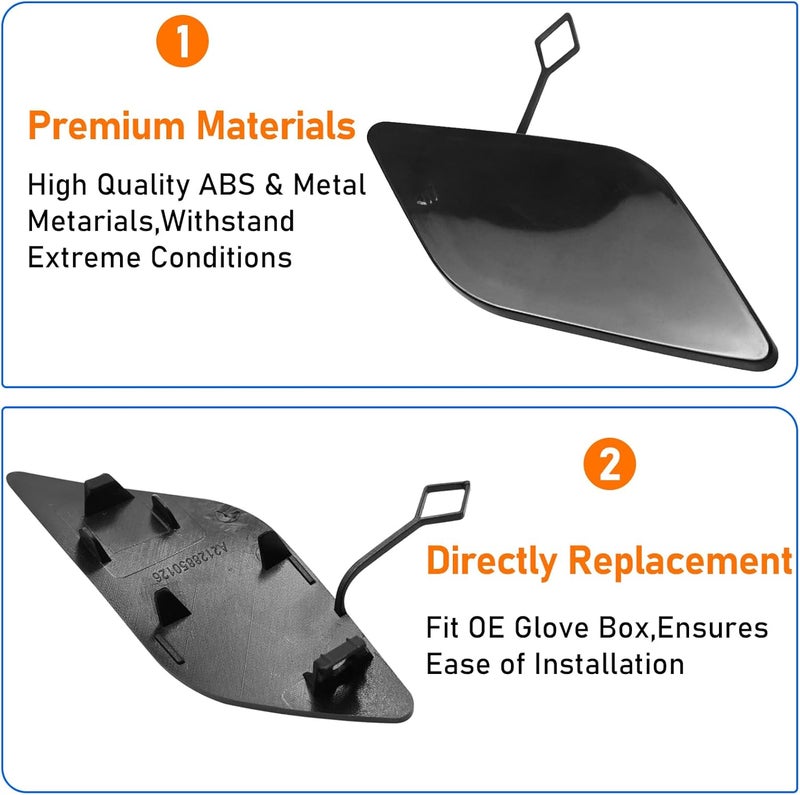APESER Compatible with 2010-2013 Mercedes Benz Tow Hook Cover for E-Class W212 E300 E350 E400 E550 A2128850126(Black,Right Passenger Side),Front Bumper Towing Eye Cap - Image 4